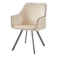 Stuhl Amber 100 beige Microfaser B/H/T: ca. 58x85x64,5 cm Amber 100 - beige/schwarz (58,00/85,00/64,50cm) - 360 Living