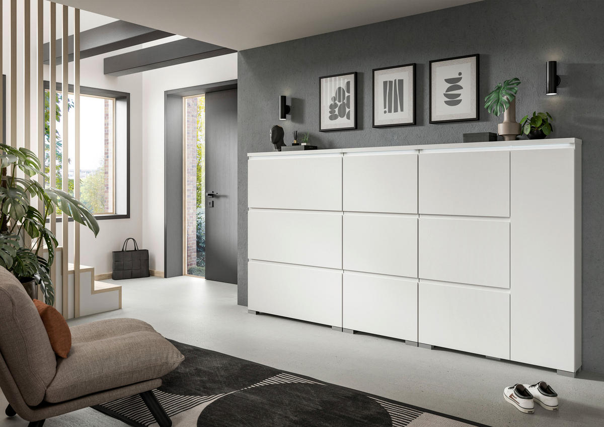 Schuhschrank Shoelove weiß B/H/T: ca. 95x130x18 cm Shoelove - weiß (95,00/130,00/18,00cm) - xonox.home