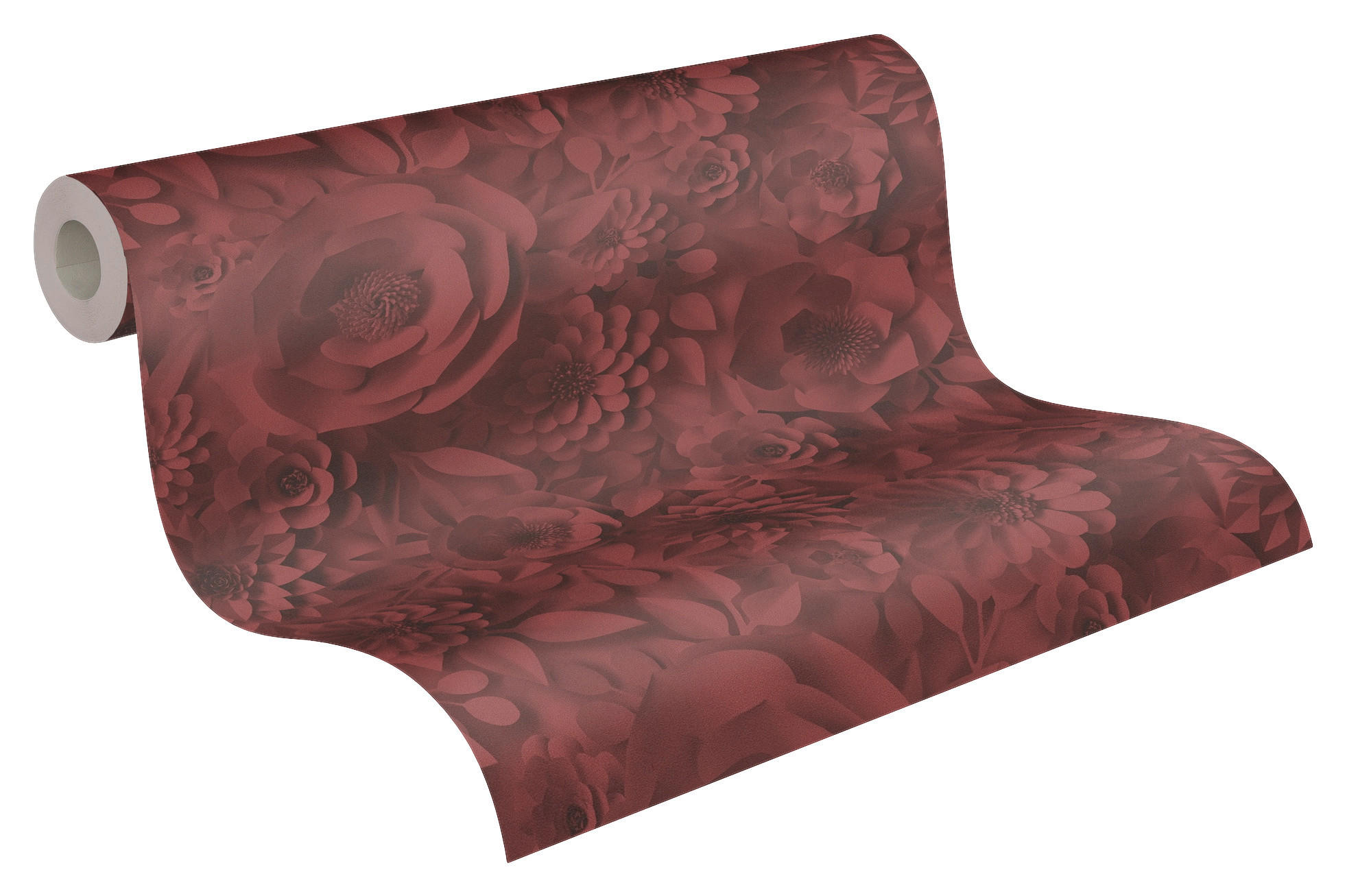 A.S.Creation Vliestapete Floral rot B/H: ca. 0,53x10,05 cm Tapete 3D in Rot - rot (0,53/10,05cm) - A.S.Creation