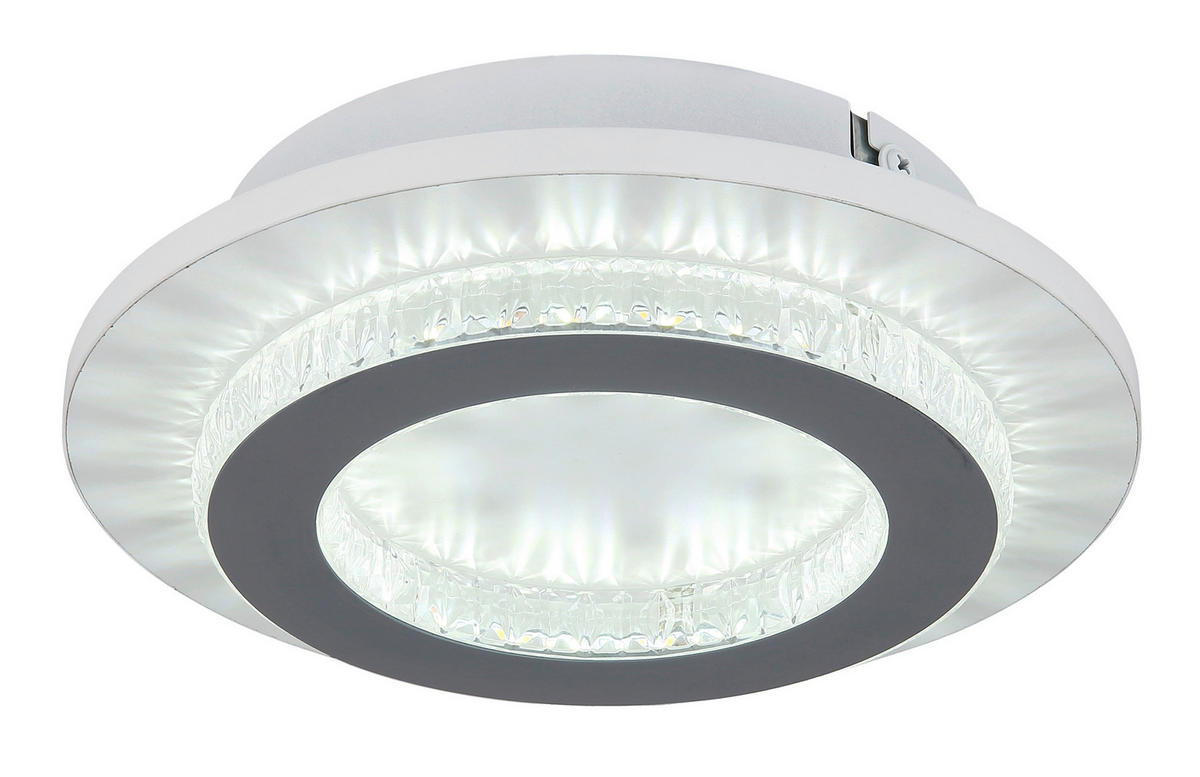 GLOBO LED-Deckenleuchte klar hellgrau weiß Kunststoff Metall H/D: ca. 5,5x20 cm 1 Brennstellen JAYDEN - klar/hellgrau (20,00/5,50cm) - GLOBO