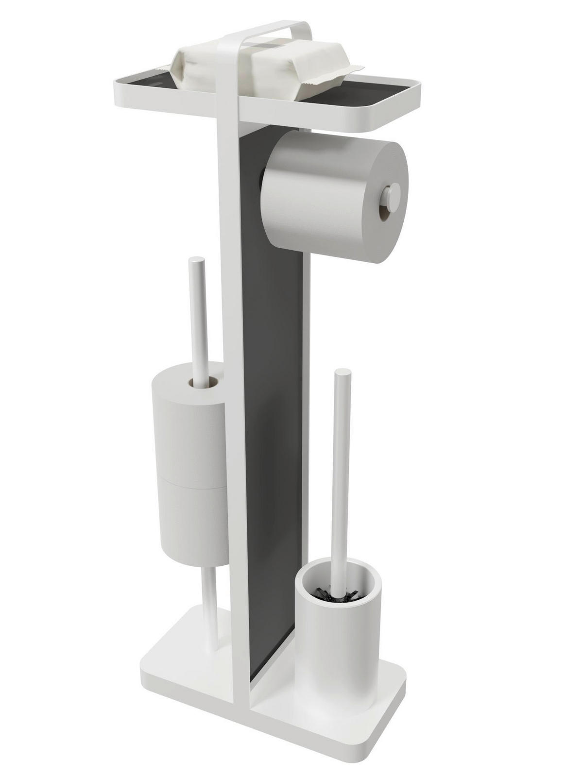 POCOline Stand-WC-Garnitur weiß Glas Stand-WC-Garnitur_4in1 - weiß (28,00/14,00/71,50cm) - POCOline