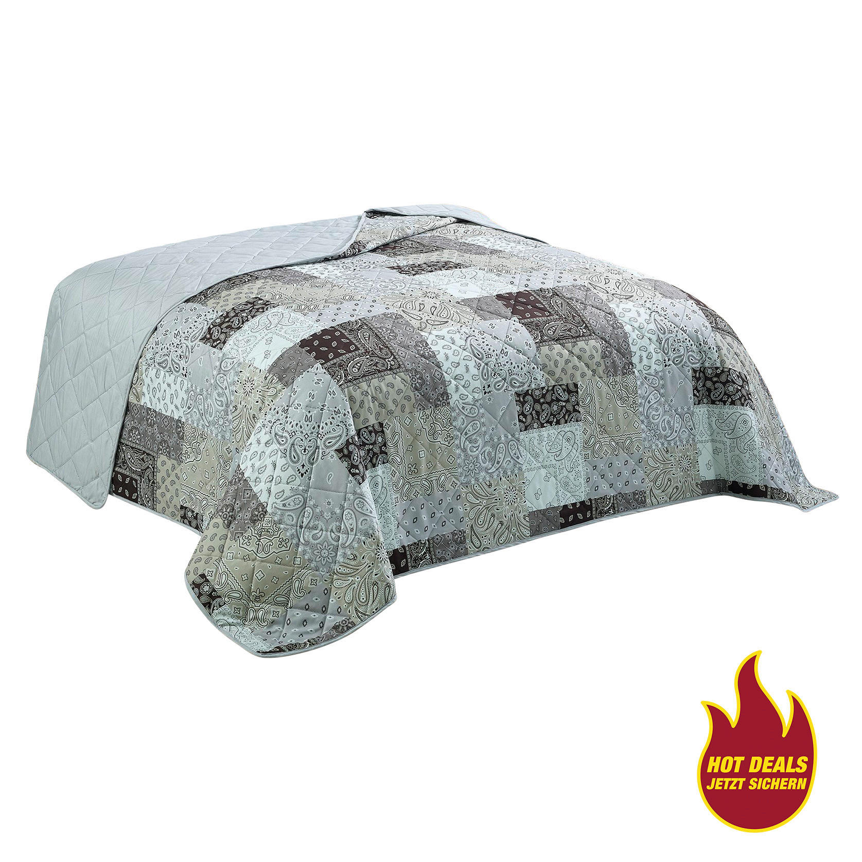 Tagesdecke Tagesdecke_Patchwork braun 220x240 - beige/braun (220,00/240,00cm)
