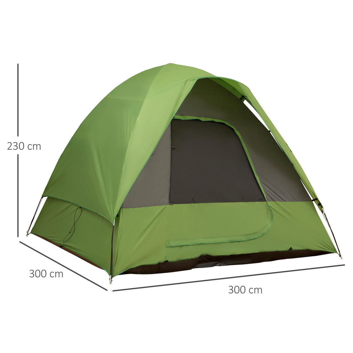 Outsunny Campingzelt grün Kunststoff B/H/L: ca. 300x230x300 cm Campingzelt - grün (300,00/300,00/230,00cm) - Outsunny