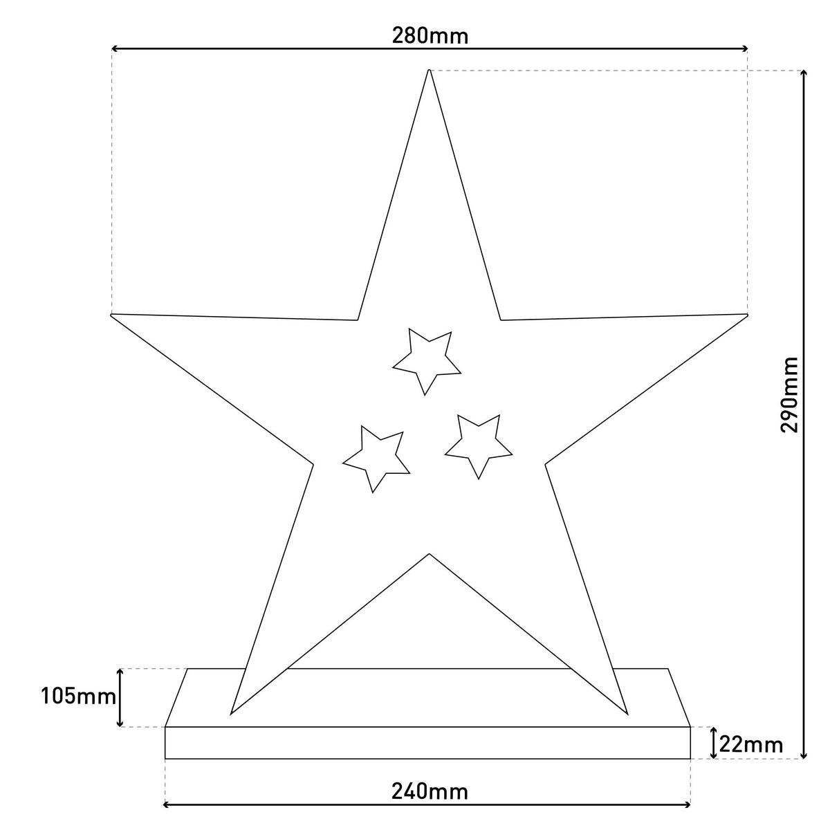 Näve Leuchten LED-Dekoartikel LED-Holzstern - natur (1,80/29,00/28,00cm) - Näve Leuchten