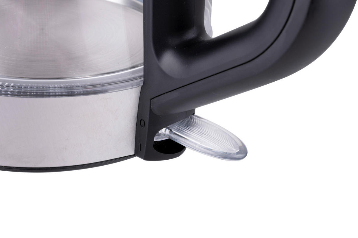 Alpina Glaswasserkocher schwarz Glas Edelstahl ca. 1,7 l Wasserkocher_Glas - schwarz (1,70l) - Alpina