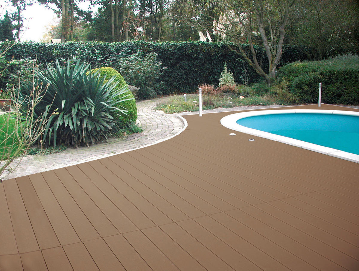 Kovalex WPC-Terrassendielen Komplettset braun B/L: ca. 300x300 cm Kovalex_WPC-Terrassenpaket 300x300 - braun (300,00/300,00cm) - Kovalex