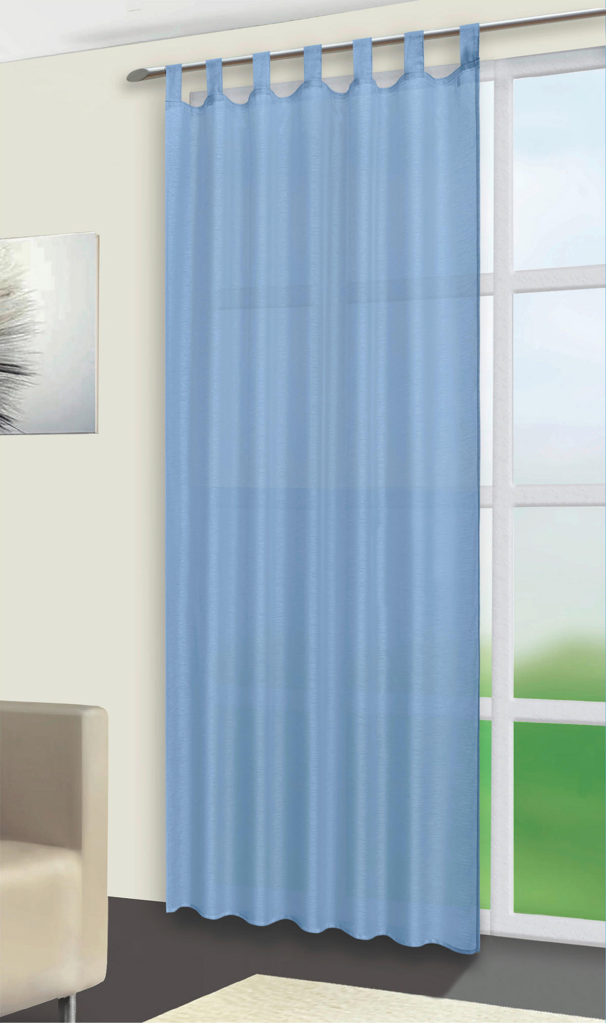 Kombivorhang Julia blau B/L: ca. 135x235 cm Julia - blau (135,00/235,00cm) - POCOline