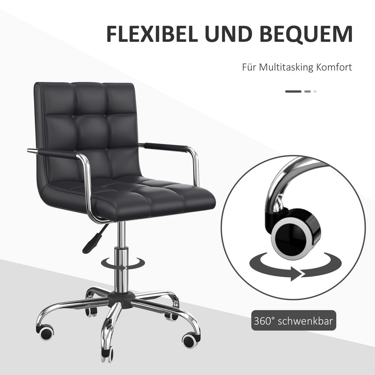 Drehstuhl 02-0697 schwarz 02-0697 - schwarz (52,50/84,00/54,00cm) - HOMCOM