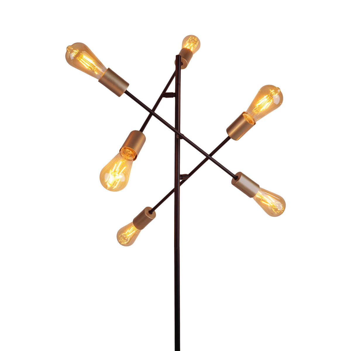 Näve Leuchten Stehleuchte schwarz Metall B/H/T/D: ca. 49x150x49x49 cm E27 6 Brennstellen MODO - schwarz (49,00/150,00/49,00cm) - Näve Leuchten