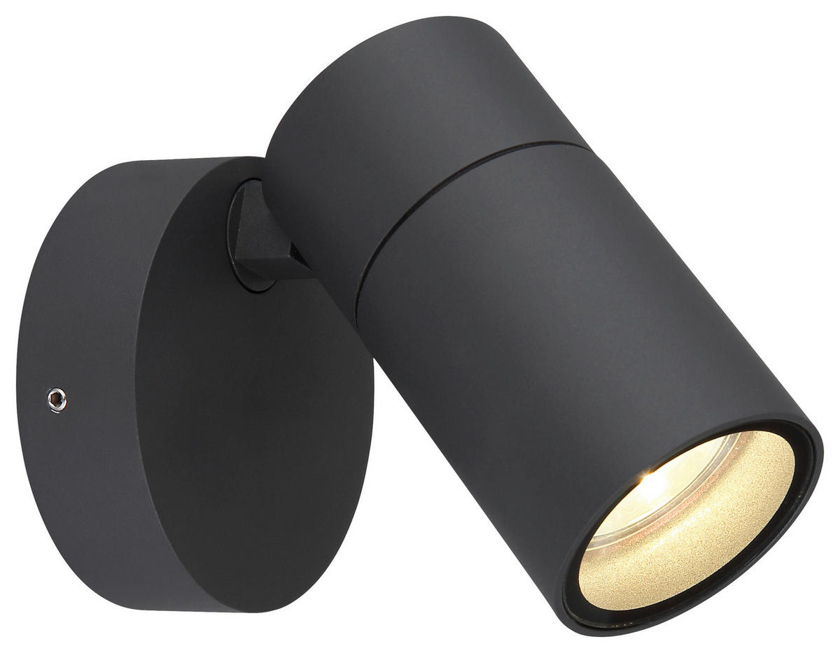 Außenleuchte schwarz transparent anthrazit B/H/T: ca. 9,5x11,8x10,5 cm PIPER - schwarz/anthrazit (9,50/11,80/10,50cm) - GLOBO