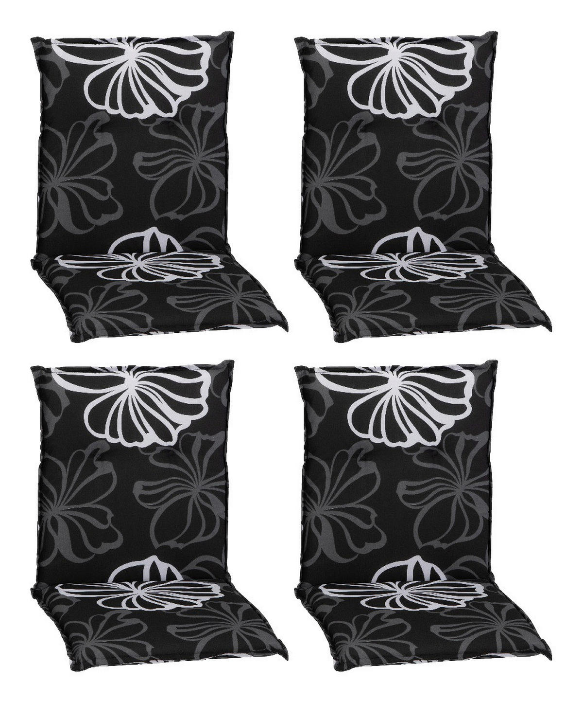 Beo Saumauflage für Niedriglehner schwarz Polyester-Mischgewebe B/H/L: ca. 50x6x101 cm Saumauflage_für_Niedriglehner_4er - weiß/schwarz (101,00/50,00/6,00cm) - Beo