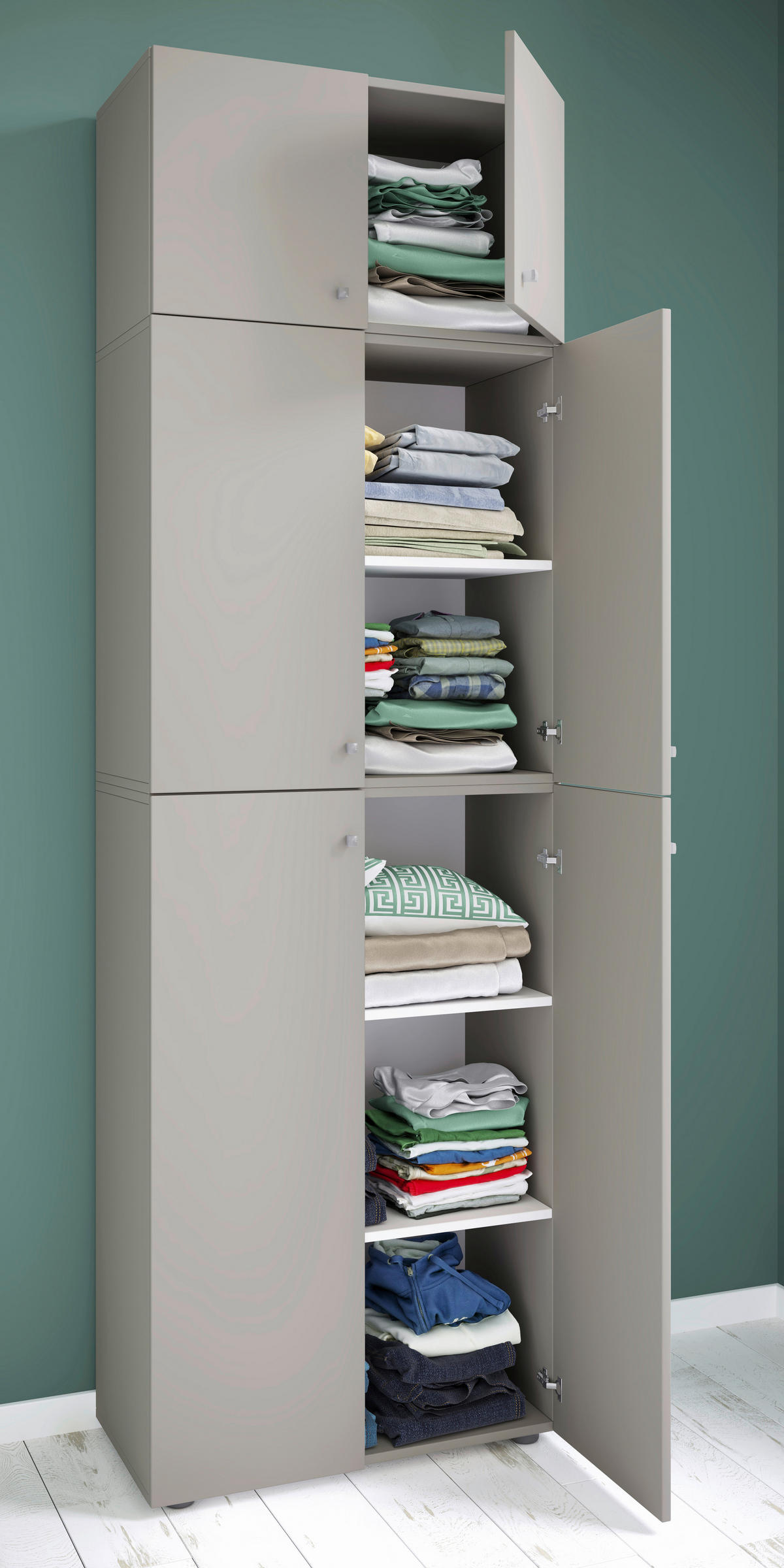 Kleiderschrank Lona grau Lona - grau - VCM Möbel