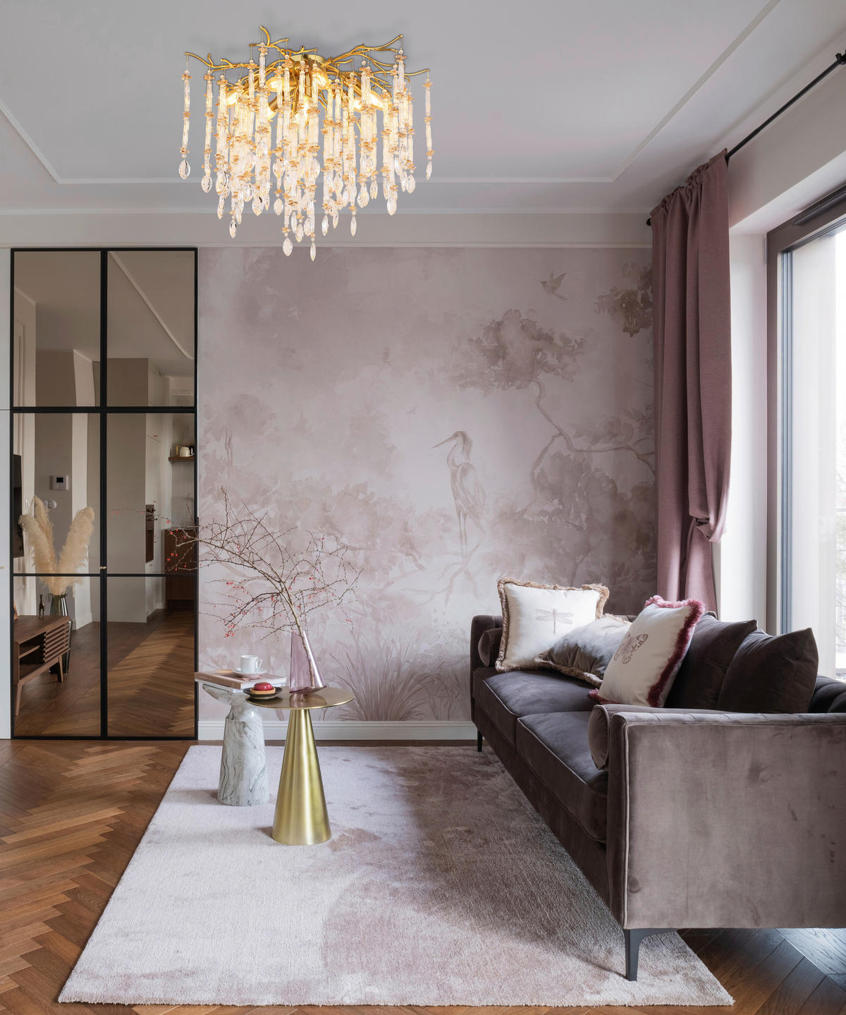 GLOBO Deckenleuchte klar amber gold Metall Glas H/D: ca. 48x60 cm E14 8 Brennstellen Gloria - gold/klar (60,00/48,00cm) - GLOBO