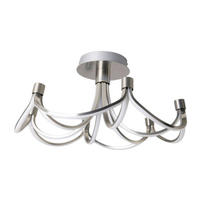 Näve Leuchten LED Deckenleuchte NV1379646 nickel matt Metall Kunststoff H/D: ca. 30x60 cm null 5 Brennstellen Festos - nickel matt (60,00/30,00cm) - Näve Leuchten