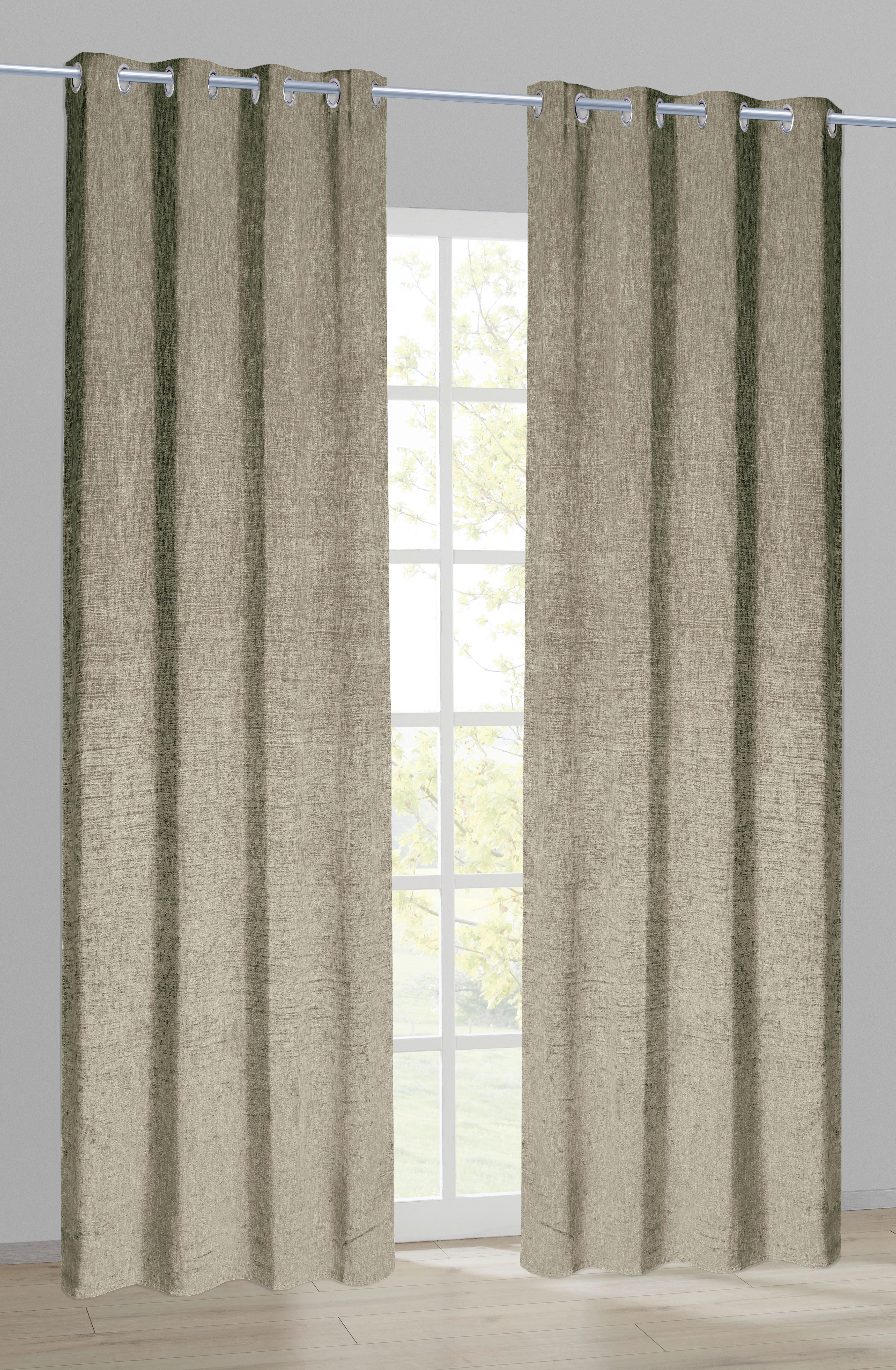 Ösenvorhang Chenille sand B/L: ca. 140x245 cm Chenille - sand (140,00/245,00cm)