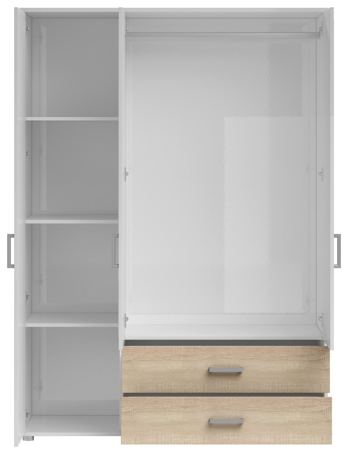 Kleiderschrank Ivar weiß B/H/T: ca. 125x190x51 cm Ivar - Eiche/weiß (125,00/190,00/51,00cm)
