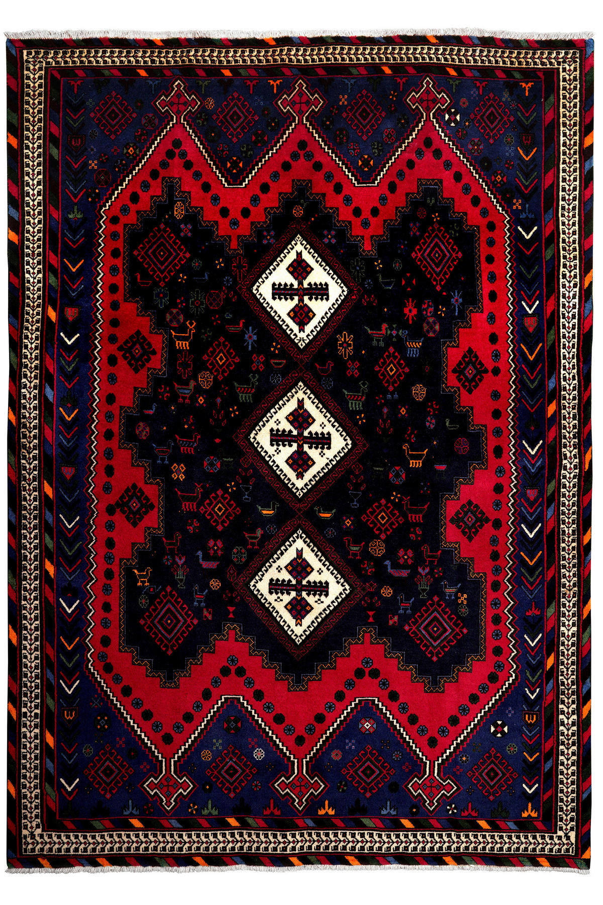 PersaTepp Teppich Afshar beige B/H/L: ca. 162x1x233 cm Afshar - blau/beige (233,00/162,00/1,00cm) - PersaTepp