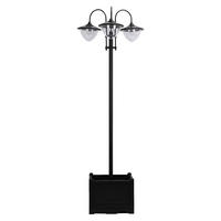 Solarlaterne mit Blumentopf schwarz Aluminium Edelstahl Polypropylen B/H/L: ca. 55x189x60 cm Solarlaterne_mit_Blumentopf - schwarz (60,00/55,00/189,00cm) - Outsunny