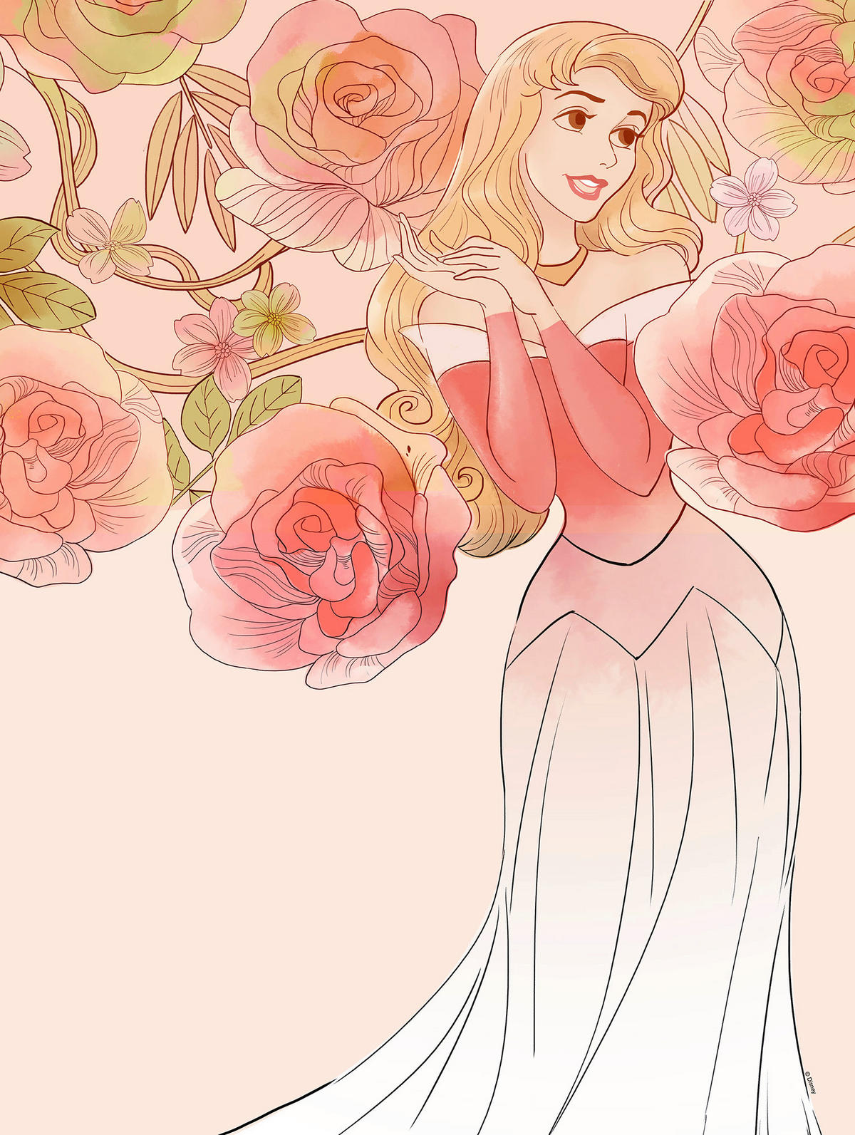 Komar Poster Sleeping Beauty Roses Disney B/L: ca. 30x40 cm Sleeping Beauty Roses - (30,00/40,00cm) - Komar
