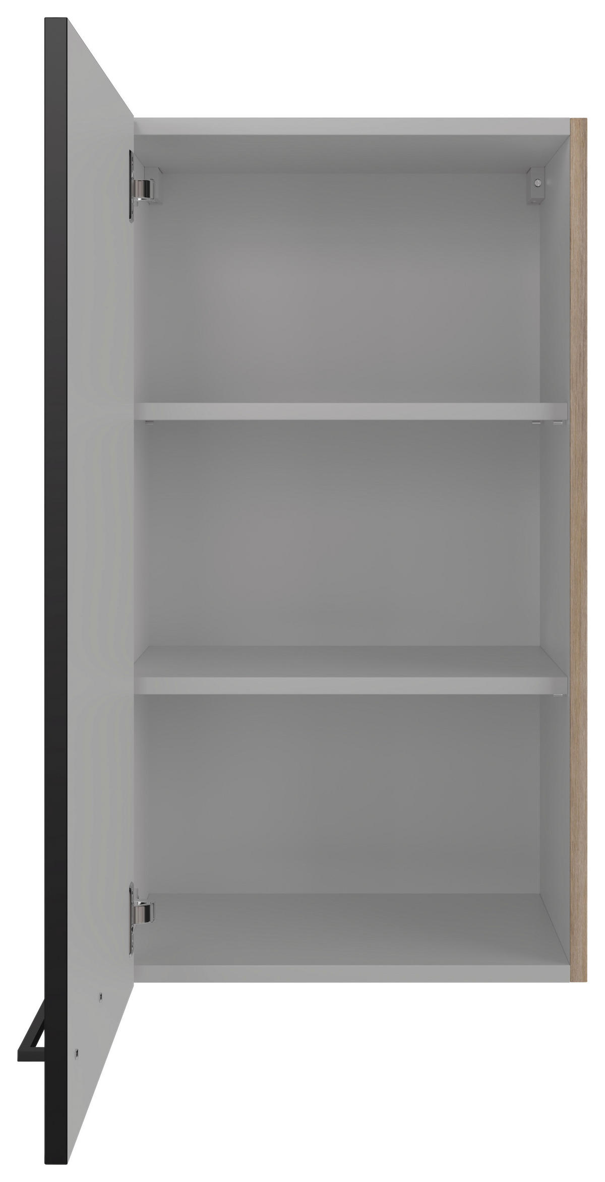 Hängeschrank Capri schwarz matt B/H/T: ca. 50x89x32 cm Capri - schwarz/Oak (50,00/89,00/32,00cm) - Flex-Well