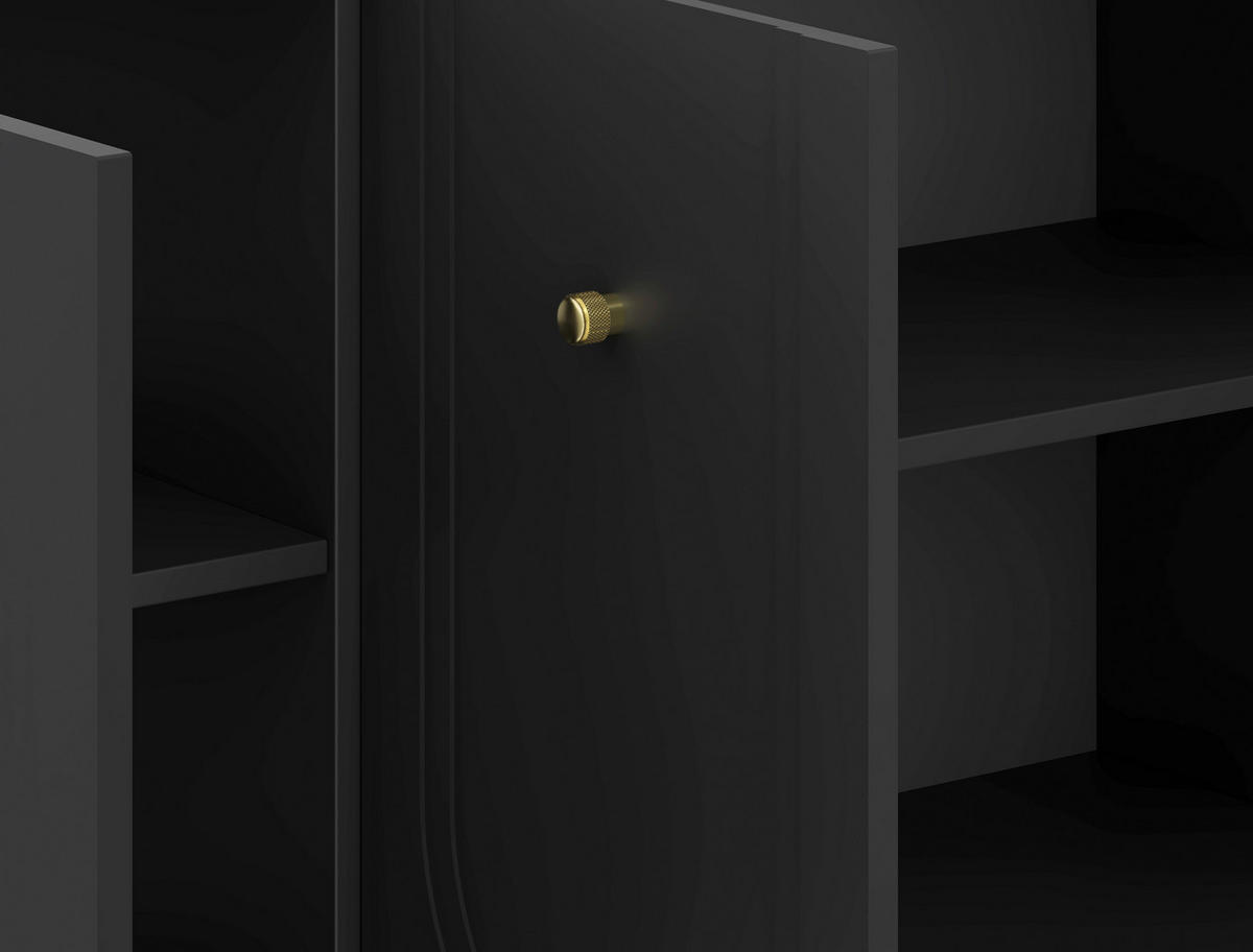 Kommode MAZOMA schwarz gold Optik B/H/T: ca. 154x82x39 cm MAZOMA - gold/schwarz (154,00/82,00/39,00cm) - WIPMEB