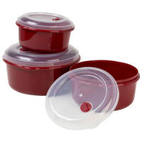 MICHELINO Küchenhelfer rot Mikrowellen-Starterset_3tlg. - rot - MICHELINO