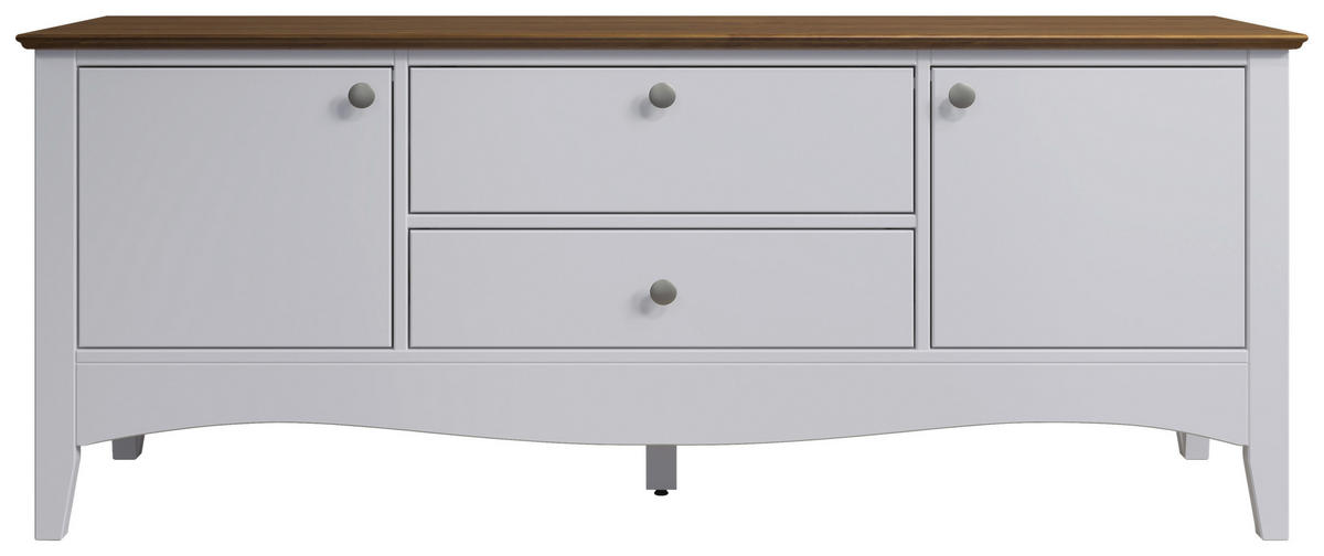TV-Lowboard Lissabon weiß lackiert café braun lackiert B/H/T: ca. 140x58x42 cm Lissabon - weiß/café braun (140,00/58,00/42,00cm)