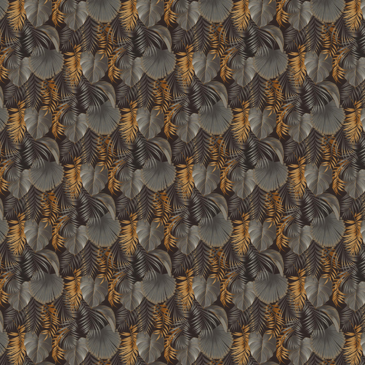 Vliestapete Dschungel schwarz gold B/L: ca. 53x1005 cm Vliestapete_829839 - gold/schwarz (53,00/1005,00cm)