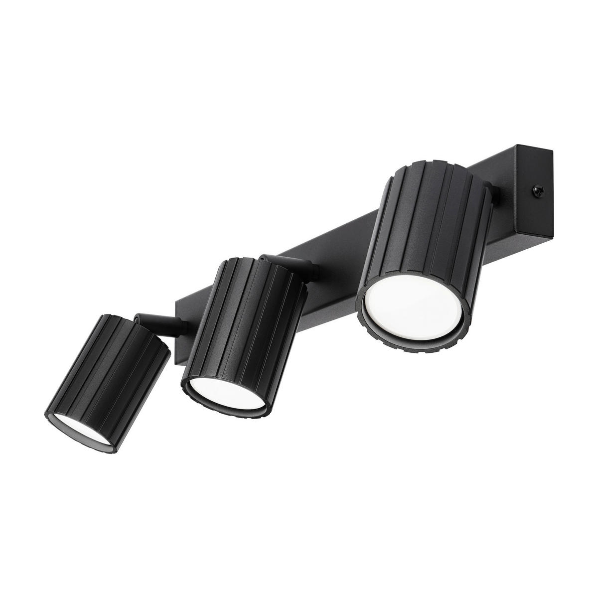 Lamkur Strahler schwarz Stahl B/H/L: ca. 6,5x16,5x45 cm 3 Brennstellen Prisma - schwarz (45,00/6,50/16,50cm) - Lamkur