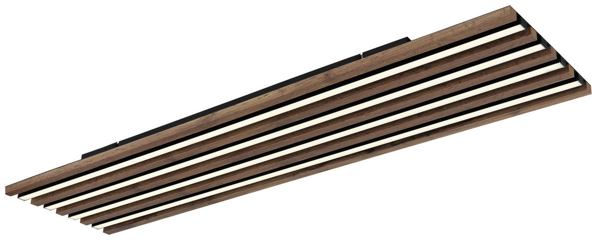 GLOBO LED-Deckenleuchte HAYDEN 67347D5CCT schwarz MDF Metall Kunststoff B/H/L: ca. 30x6x120 cm 1 Brennstellen HAYDEN - schwarz (120,00/30,00/6,00cm) - GLOBO