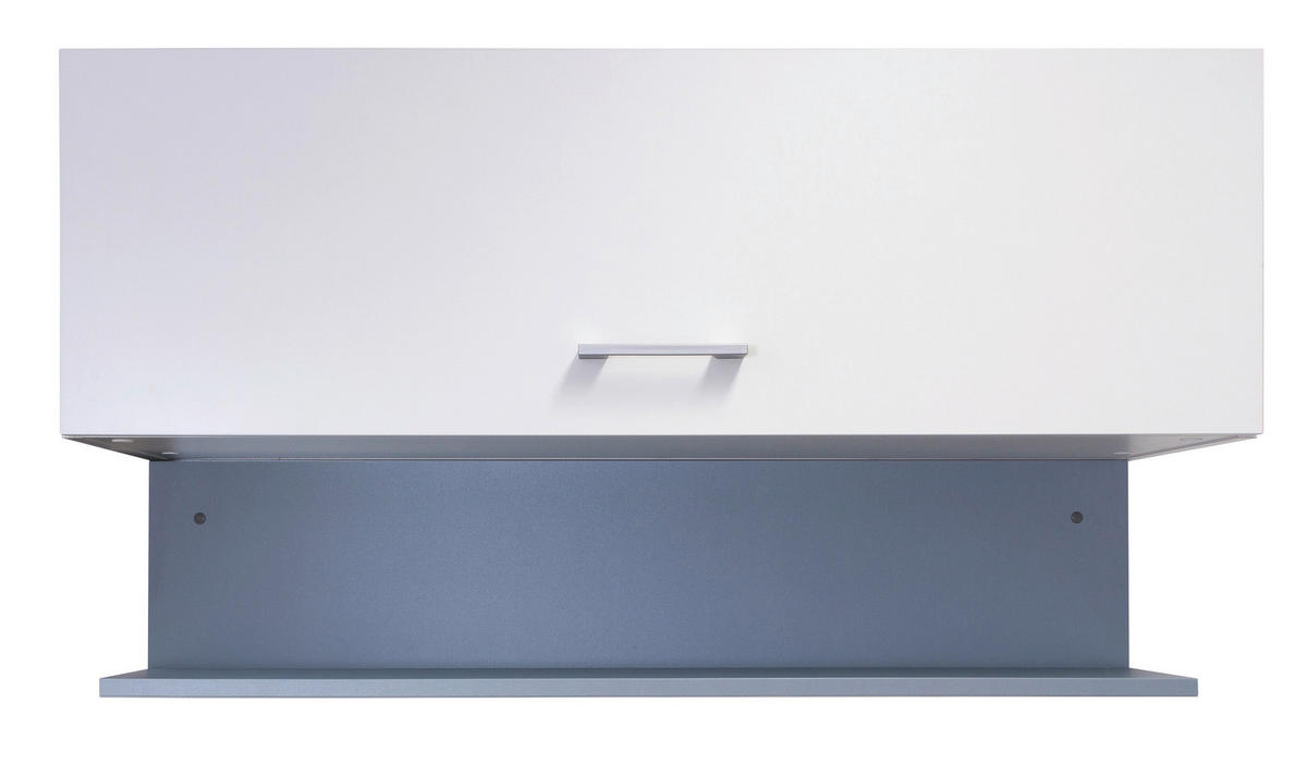 Flex-Well Hängeschrank Lucca weiß matt B/H/T: ca. 100x32x32 cm Lucca - weiß/Alu (100,00/32,00/32,00cm) - Flex-Well