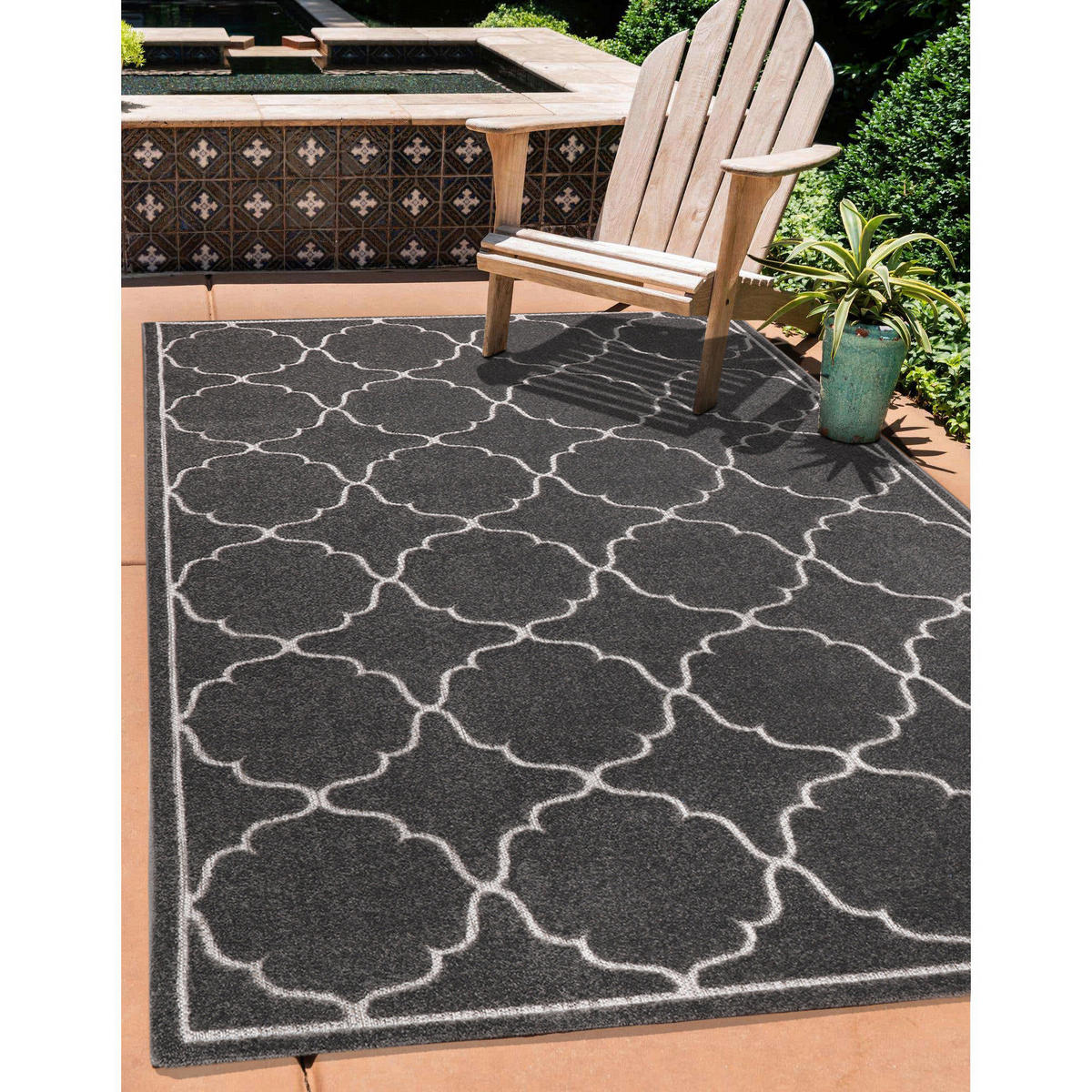 Sanat Outdoorteppich BERLIN grau B/L: ca. 80x200 cm BERLIN - grau (80,00/200,00cm) - Sanat