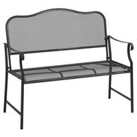 Outsunny Gartenbank schwarz Metall B/H/L: ca. 58x98x113 cm Gartenbank - schwarz (113,00/58,00/98,00cm) - Outsunny