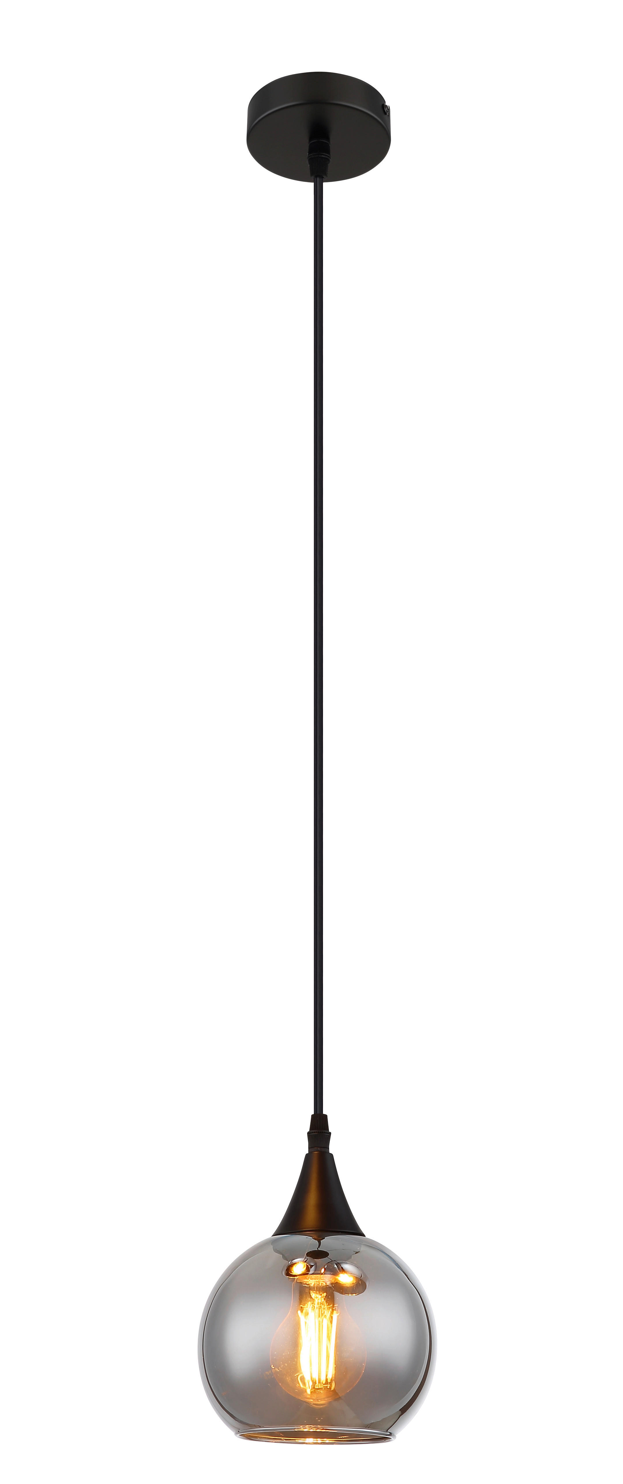 Thumbnail - GLOBO Pendelleuchte Nika schwarz Glas Metall H/D: ca. 120x15 cm null 1 Brennstellen