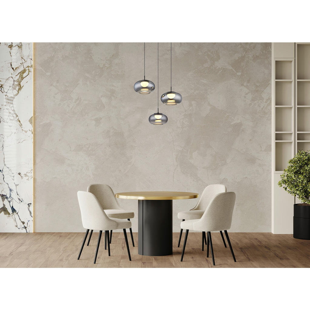 Thumbnail - GLOBO LED-Pendelleuchte mattschwarz Rauch schwarz Metall Glas H/D: ca. 150x49 cm 1.0 Brennstellen
