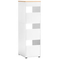 Hochschrank Solea weiß matt Eiche hell Nachbildung B/H/T: ca. 154,7x45,1x60 cm Solea - Eiche/weiß (154,70/45,10/60,00cm) - Schildmeyer