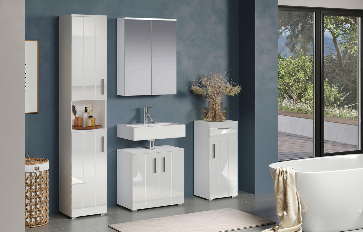 Stauraumelement Wons weiß Hochglanz weiß matt B/H/T: ca. 37x83x31 cm Wons - weiß (37,00/83,00/31,00cm) - Trendteam