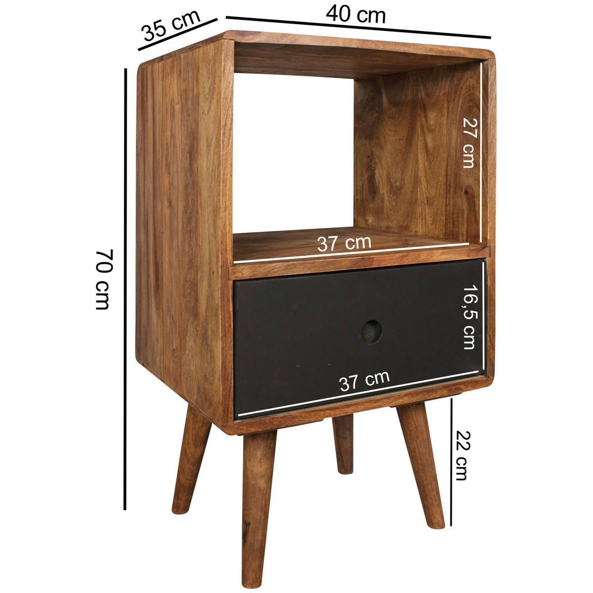 Nachtkonsole  B/H/T: ca. 35x70x40 cm Nachtkonsole REPA - (35,00/70,00/40,00cm) - Wohnling