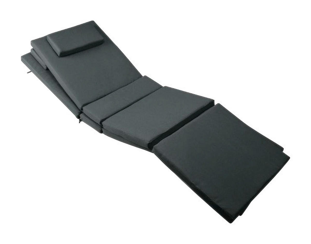 VCM Liegenauflage 2er Set anthrazit Polyester B/L: ca. 58x188 cm 2er Set - anthrazit (58,00/188,00cm) - VCM