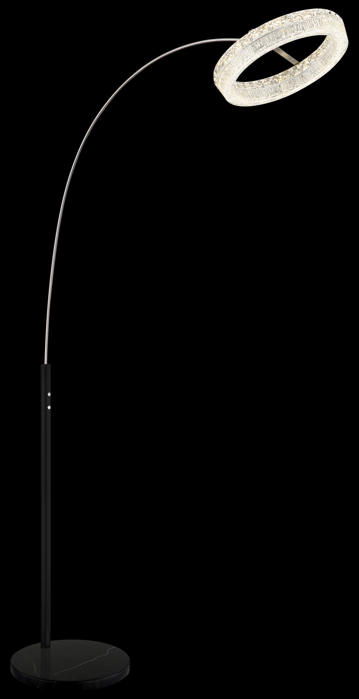 GLOBO Stehleuchte klar schwarz Glas Metall Acryl B/H/L: ca. 40x190x92,5 cm 1 Brennstellen LAUREL - klar/schwarz (92,50/40,00/190,00cm) - GLOBO