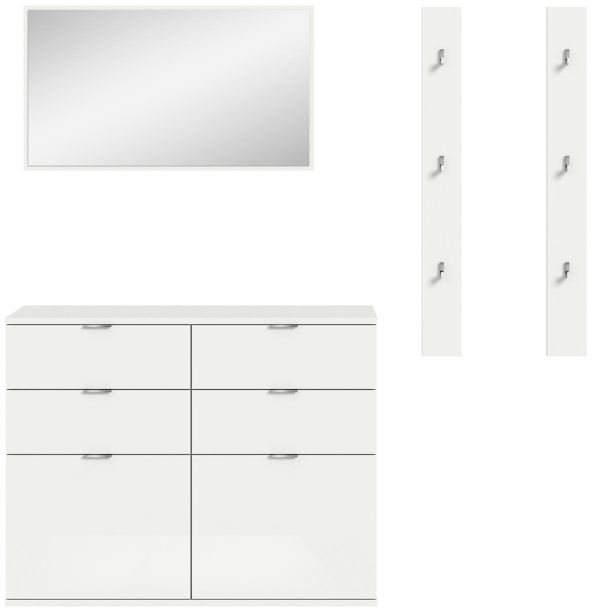 Garderobe Projekt X weiß weiß Hochglanz B/H/T: ca. 171x191x37 cm Projekt X - weiß (171,00/191,00/37,00cm) - xonox.home