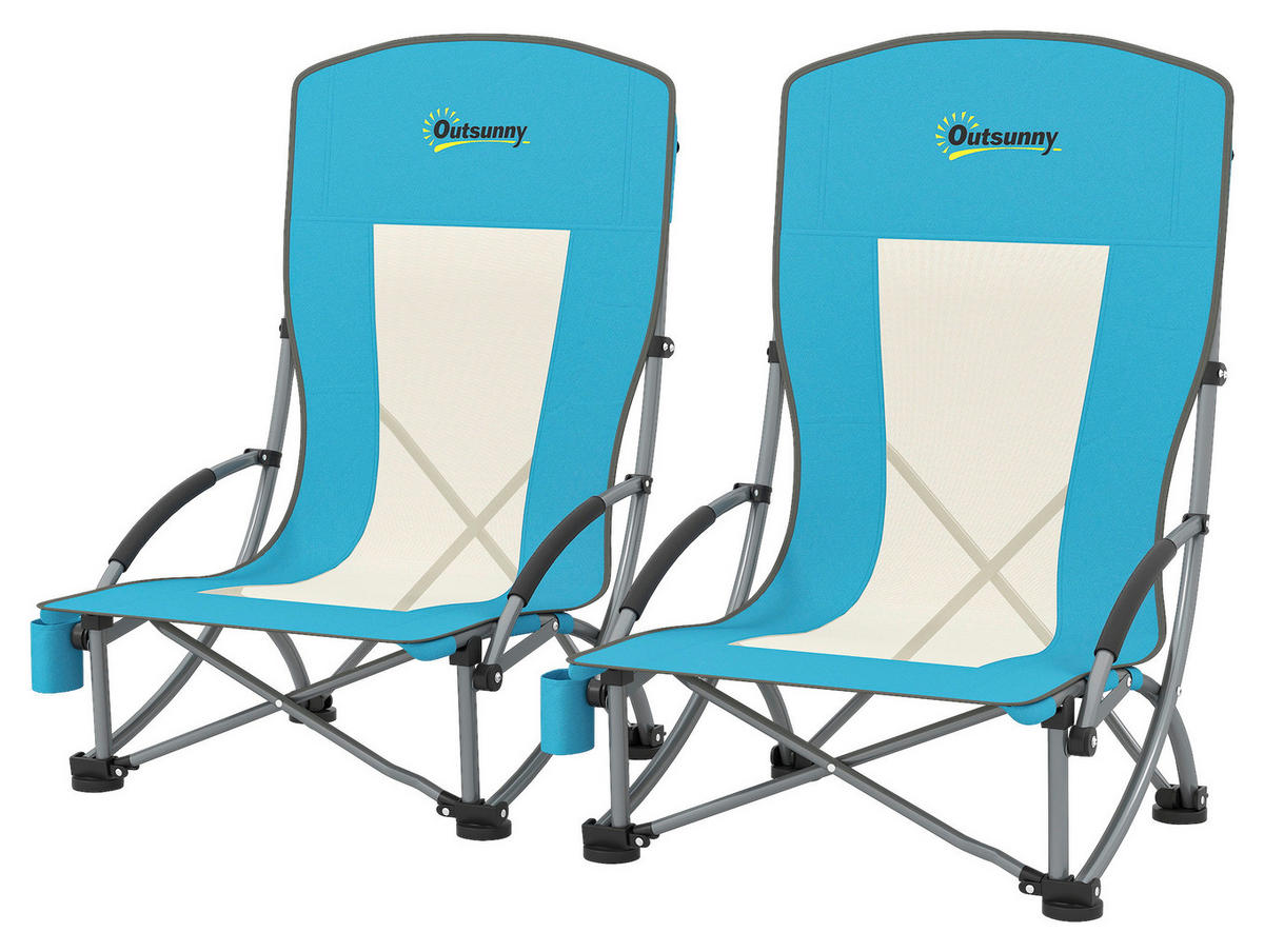 Outsunny Campingstuhl blau Metall B/H/L: ca. 58x79x70 cm Campingstuhl - blau (70,00/58,00/79,00cm) - Outsunny