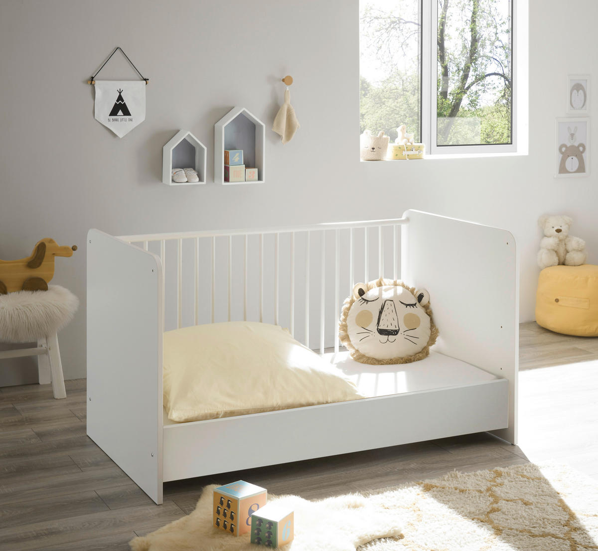 Babybett Alex weiß B/H/T: ca. 82x81x144 cm Liegefläche B/L: ca. 70x140 cm Alex - weiß (82,00/81,00/144,00cm)
