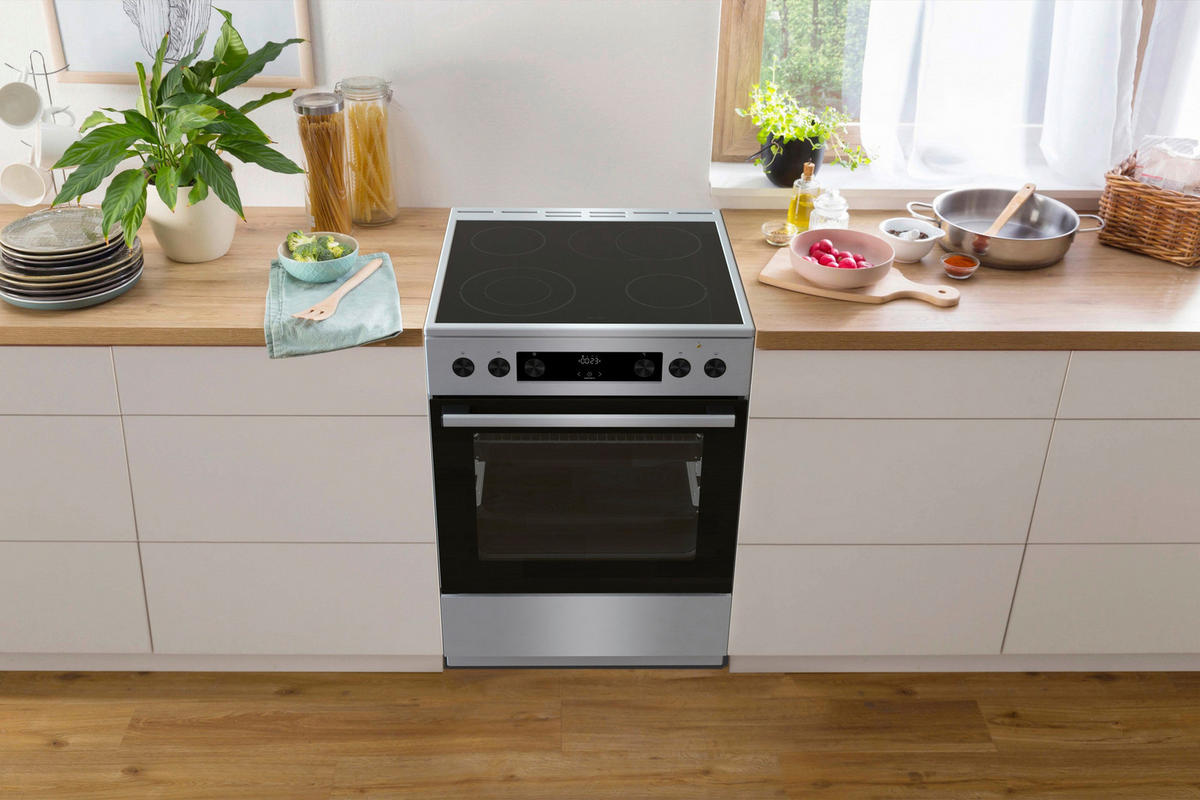 Gorenje Stand-Elektroherd GECS6C70XPA Edelstahloptik B/H/T: ca. 60x85x60 cm Stand-Elektroherd GECS6C70XPA - Edelstahloptik (60,00/85,00/60,00cm) - Gorenje