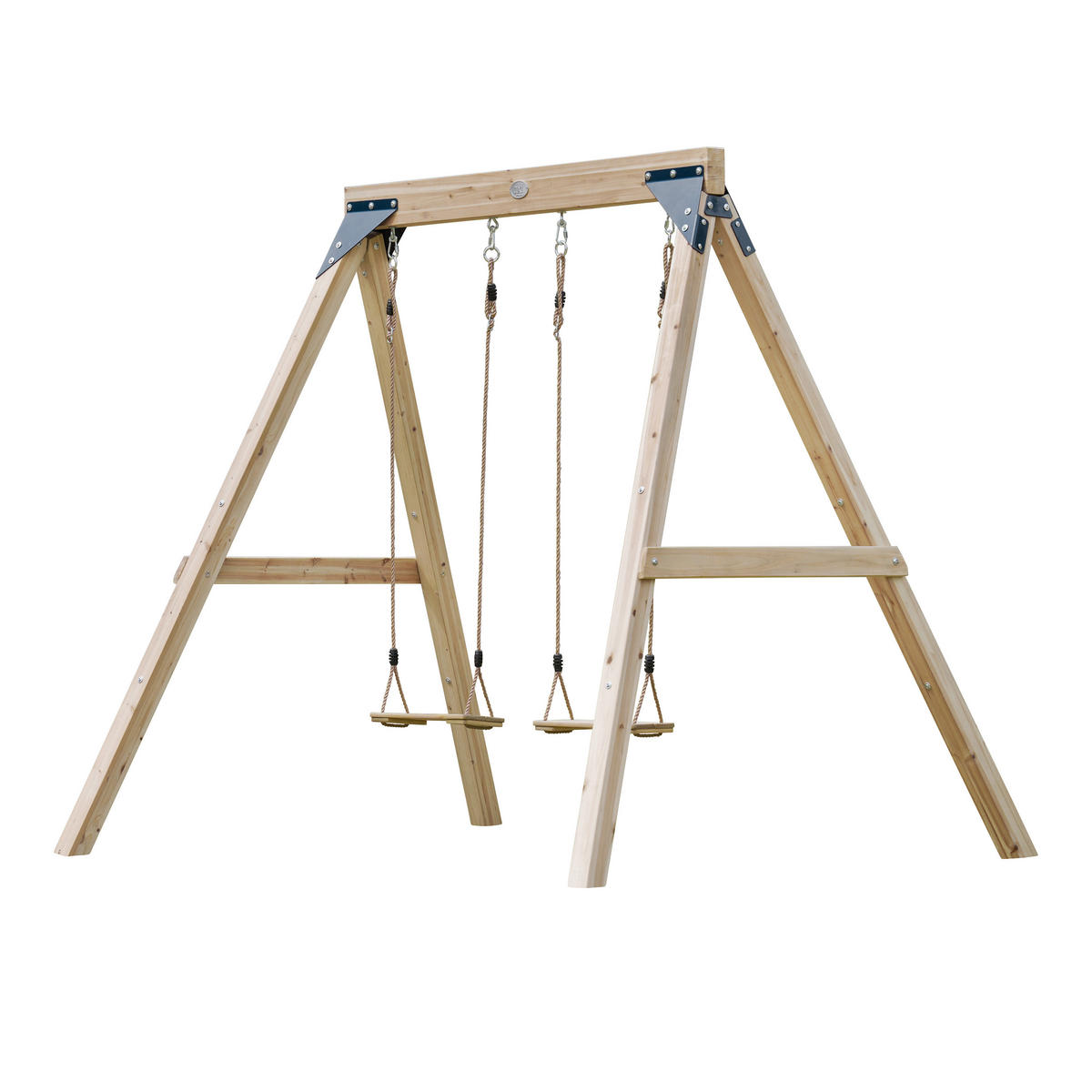 AXI Doppelschaukel Yuna braun B/H/L: ca. 224x208x186 cm Yuna - blau/braun (186,00/224,00/208,00cm) - AXI