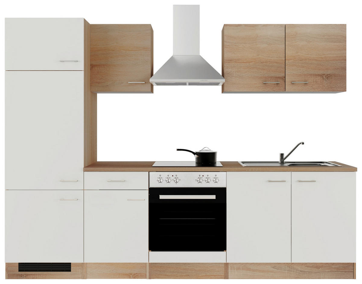 Küchenblock Samoa weiß B/H/T: ca. 270x200x60 cm Samoa - Eiche/weiß (270,00/200,00/60,00cm) - Flex-Well