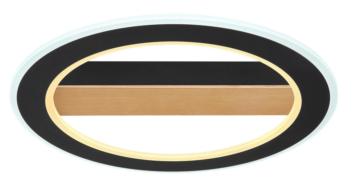 GLOBO Deckenleuchte Mattia 67268-30 schwarz Opal dunkelbraun Metall Acryl Holz H/D: ca. 5,5x45 cm Mattia - dunkelbraun/schwarz (45,00/5,50cm) - GLOBO