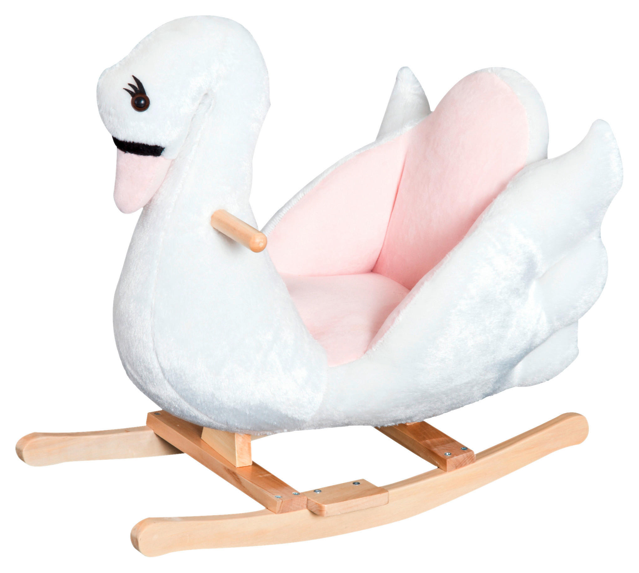 HOMCOM Kinder-Schaukelwippe Schwan B/H/L: ca. 32x55x60 cm Schwan - weiß/rosa (60,00/32,00/55,00cm) - HOMCOM