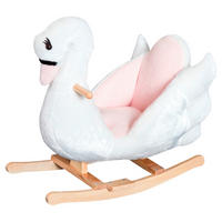 HOMCOM Kinder-Schaukelwippe Schwan B/H/L: ca. 32x55x60 cm Schwan - weiß/rosa (60,00/32,00/55,00cm) - HOMCOM
