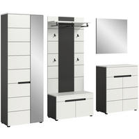 Garderobe Canu basaltgrau Nachbildung weiß B/H/T: ca. 255x190x37 cm Canu - weiß/basaltgrau (255,00/190,00/37,00cm) - xonox.home